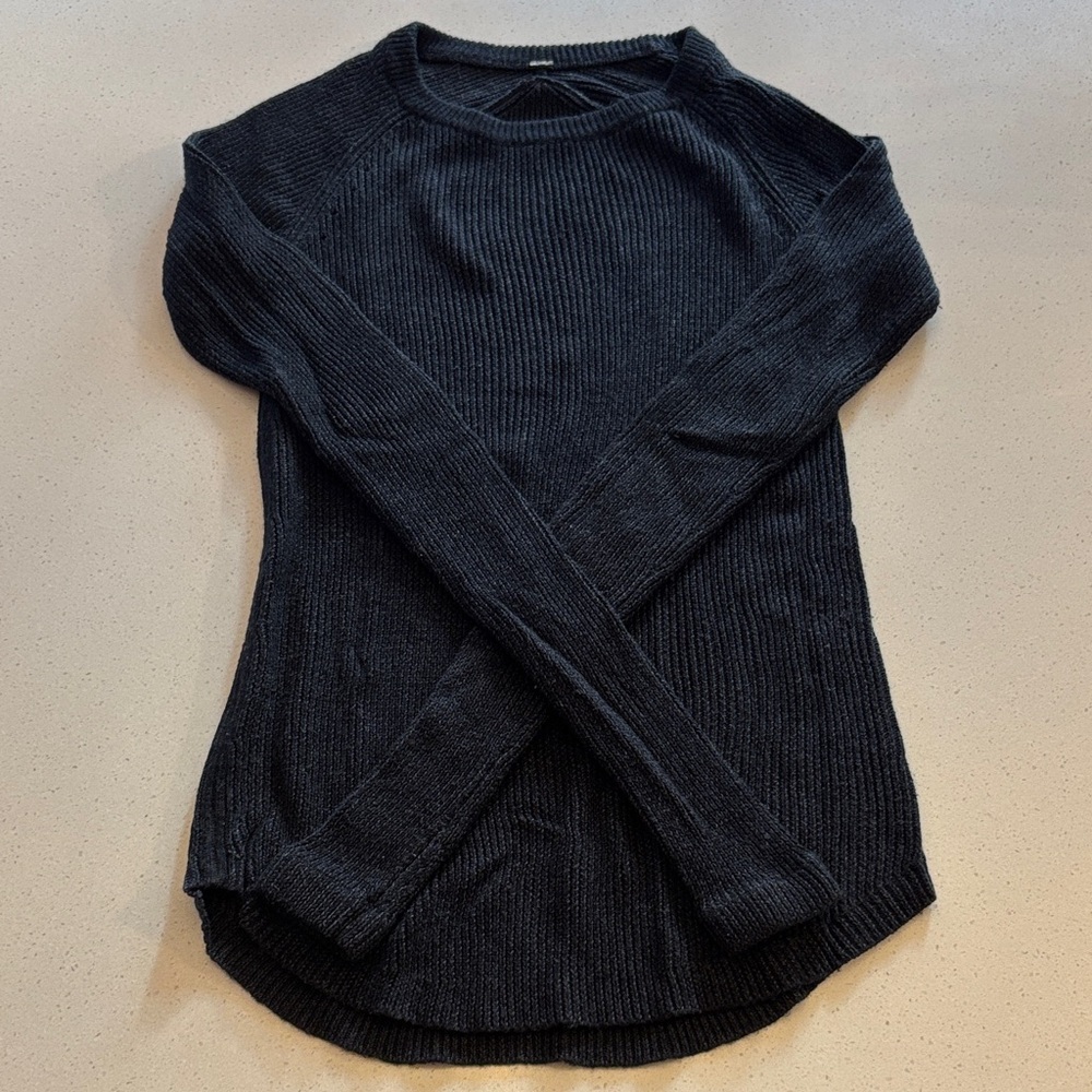 lululemon athletica Charcoal merino wool crew neck sweater